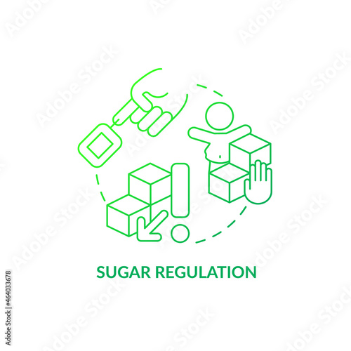 Sugar regulation concept icon. ADHD diet abstract idea thin line illustration. Reducing behavior problems. Chronic diseases risk. Overweight in children. Vector isolated outline color drawing