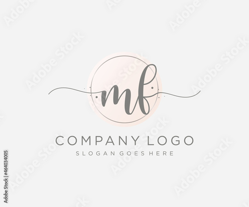 Initial MF feminine logo. Usable for Nature, Salon, Spa, Cosmetic and Beauty Logos. Flat Vector Logo Design Template Element.