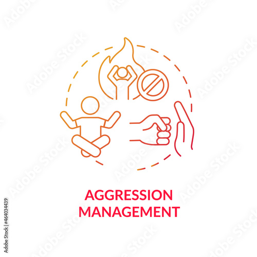 Aggression management concept icon. Parenting tip for ADHD abstract idea thin line illustration. Children emotion regulation. Cultivating emotional resilience. Vector isolated outline color drawing