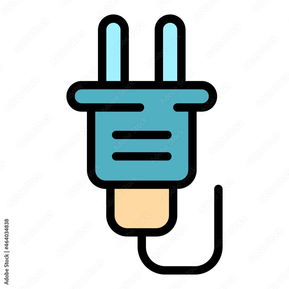 Retro electric plug icon. Outline retro electric plug vector icon color flat isolated Retro electric plug icon. Outline retro electric plug vector icon color flat isolated
