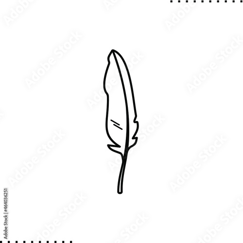 feather vector illustration in outlines