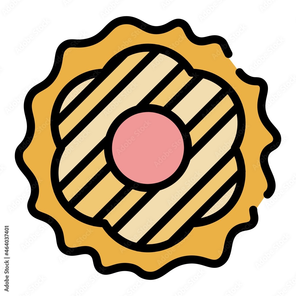 Snack biscuit icon. Outline snack biscuit vector icon color flat isolated Snack biscuit icon. Outline snack biscuit vector icon color flat isolated