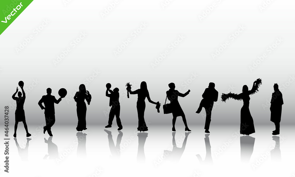 Silhouette people  vector templat