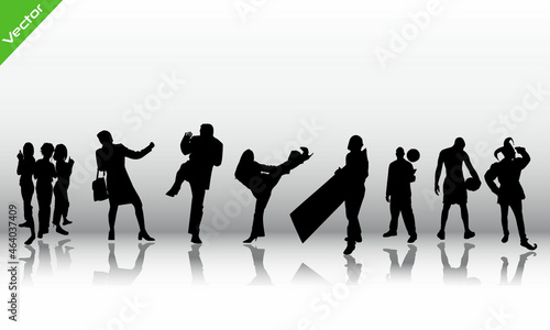 Silhouette people vector templat