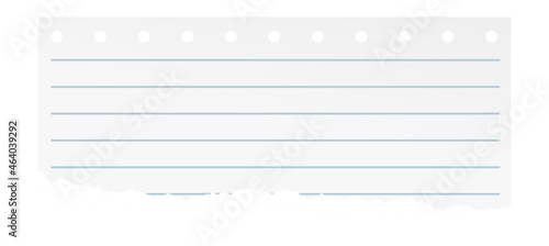 Lined paper ripped from notebook. Blank sheet.