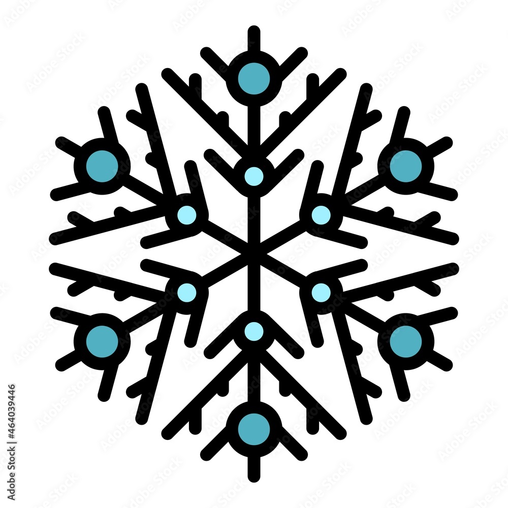 Ice snowflake icon. Outline ice snowflake vector icon color flat isolated Ice snowflake icon. Outline ice snowflake vector icon color flat isolated