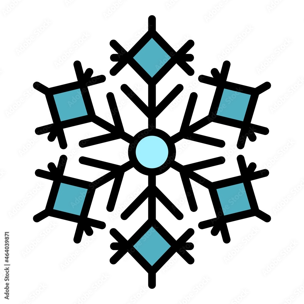 Xmas snowflake icon. Outline xmas snowflake vector icon color flat isolated Xmas snowflake icon. Outline xmas snowflake vector icon color flat isolated