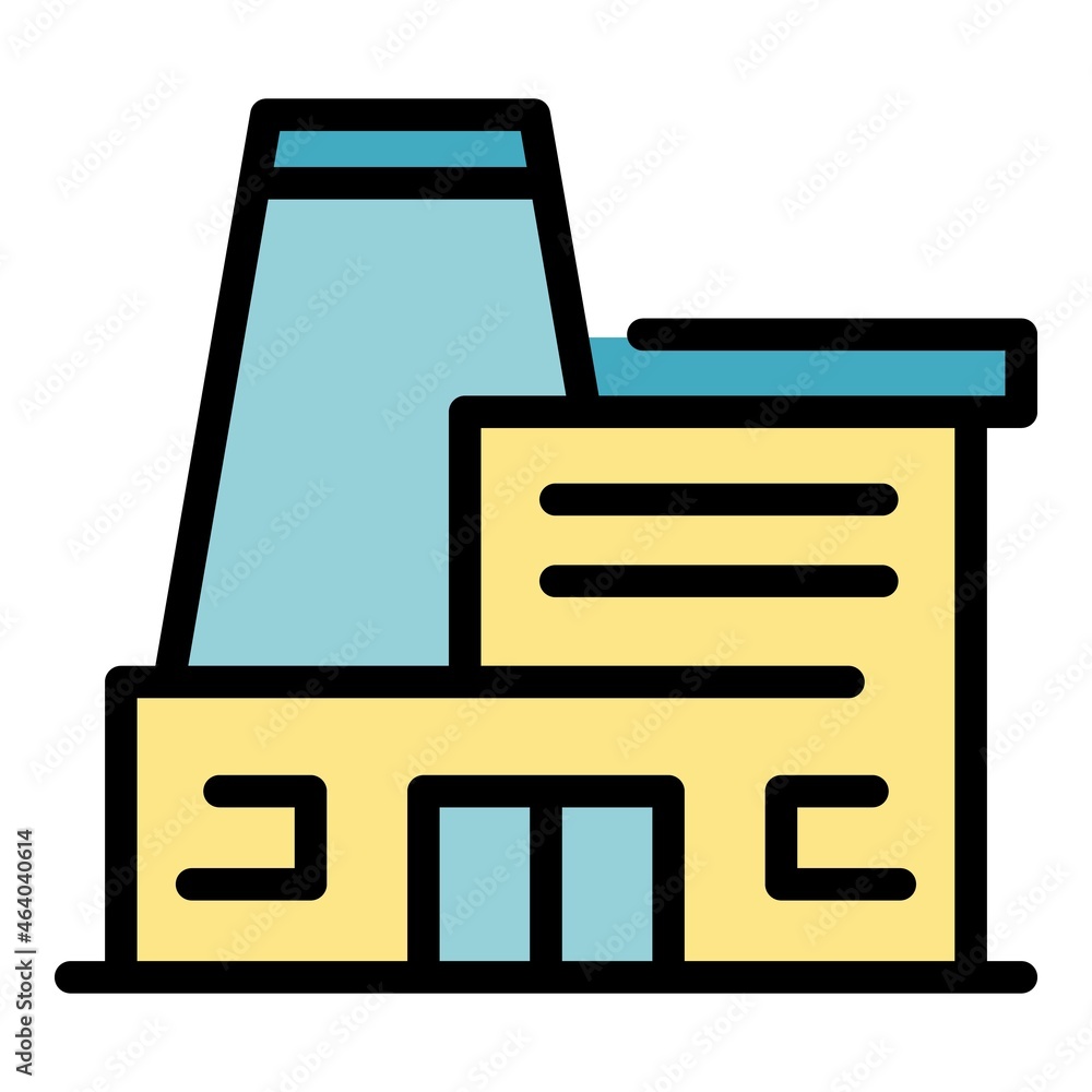 Biohazard factory icon. Outline biohazard factory vector icon color flat isolated Biohazard factory icon. Outline biohazard factory vector icon color flat isolated