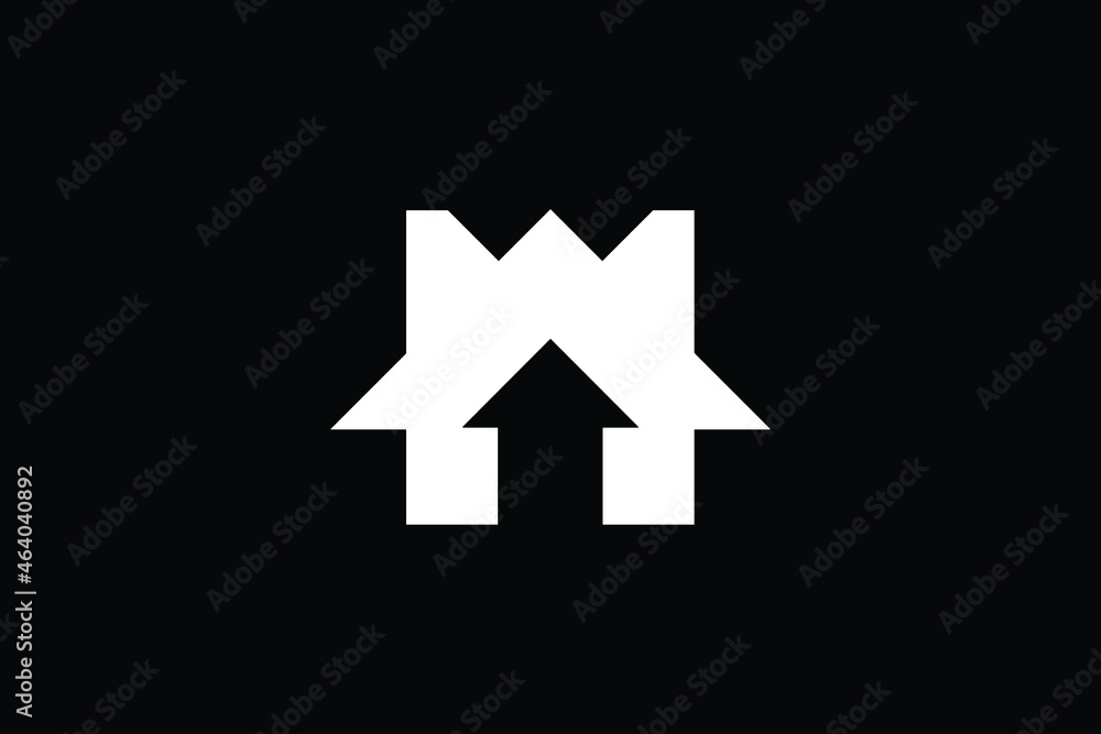 Logo design of M in vector for construction, home, real estate, building, property. creative elegant Monogram. Premium Business home logo icon. White color on black background. Logo design of M in vector for construction, home, real estate, building, property. creative elegant Monogram. Premium Business home logo icon. White color on black background.
