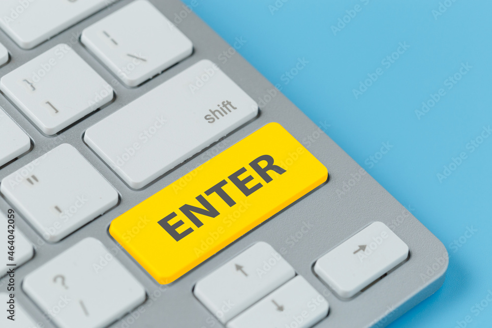 Close up, Enter button on keyboard computer. symbol sign input control. Close up, Enter button on keyboard computer. symbol sign input control.