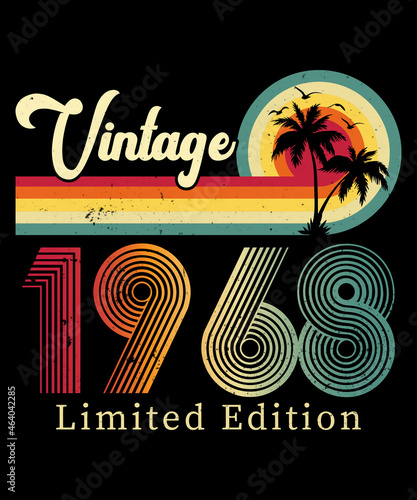 Vintage 1968 Birthday T-shirt Design	
