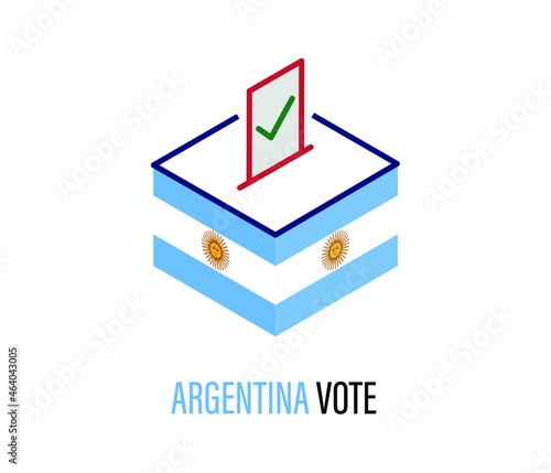 Vector design of ballot box with argentina flag colors.
