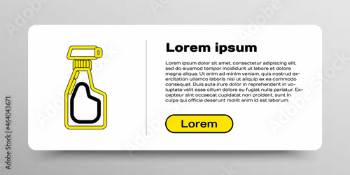 Line Cleaning spray bottle with detergent liquid icon isolated on white background. Colorful outline concept. Vector