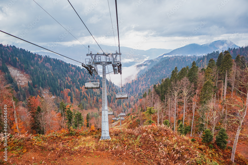 Cable car in the resort of Krasnaya Polyana.