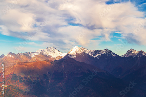 Majestic Caucasus Mountains in autumn.