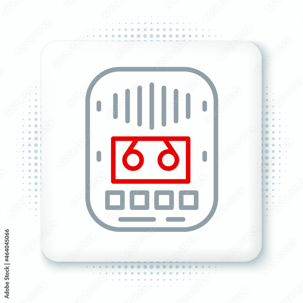 Line Cassette tape player icon isolated on white background. Vintage audio tape recorder. Colorful outline concept. Vector Line Cassette tape player icon isolated on white background. Vintage audio tape recorder. Colorful outline concept. Vector