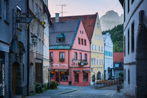 Fussen, Bavaria, Germany - September 24, 2021: street with colorful houses photo