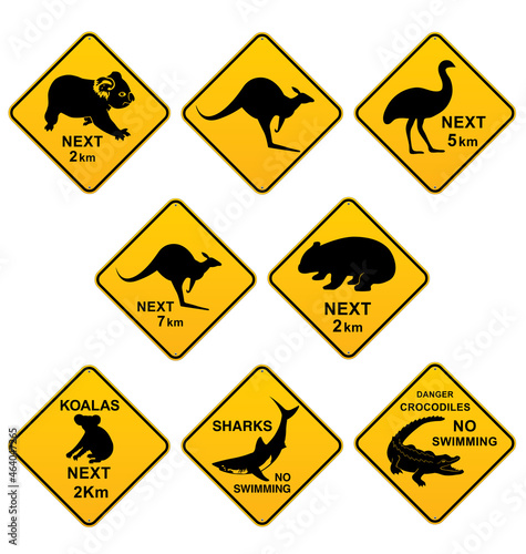 australian roadsigns set