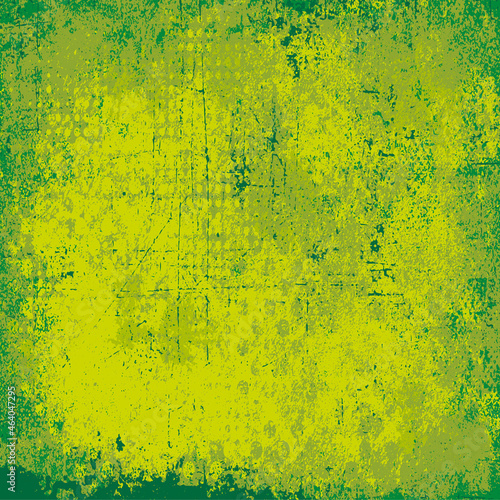 The grunge texture is green. Abstract color background. Vector template of a scratched colored board