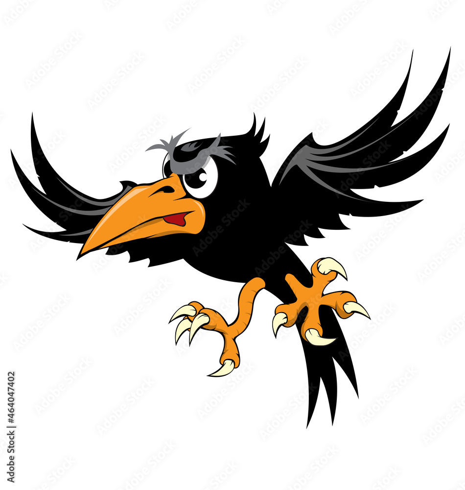 Obraz premium angry cartoon crow character
