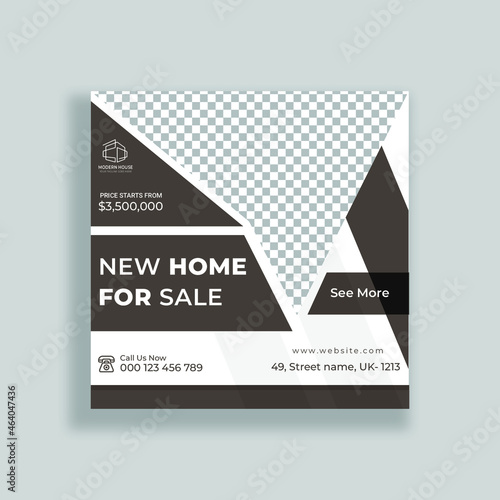 Modern real estate instagram post or social media banner or post template vector
