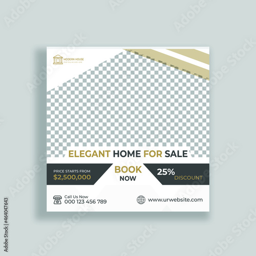 Modern real estate instagram post or social media banner or post template vector