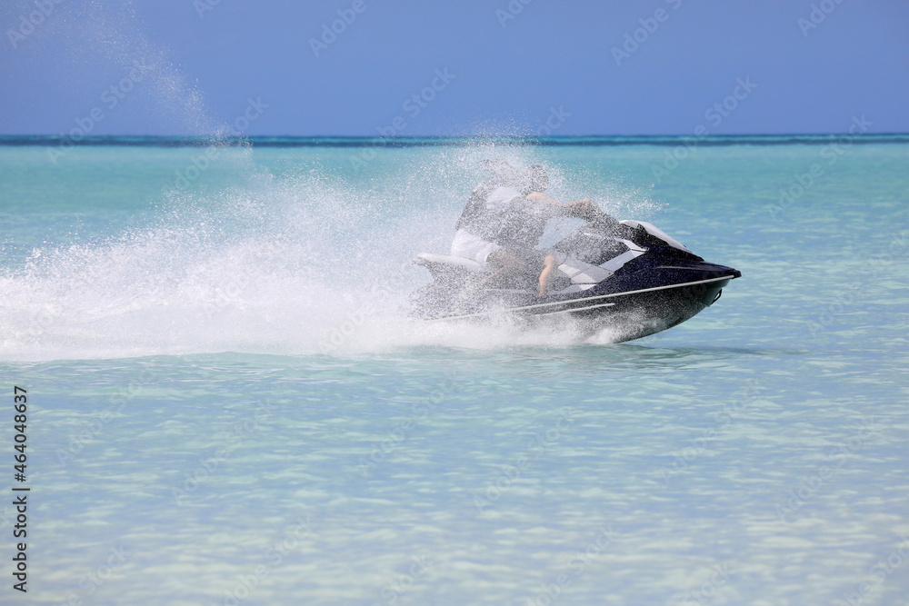 Fototapeta premium Jetski am Strand - Antigua (Karibik)