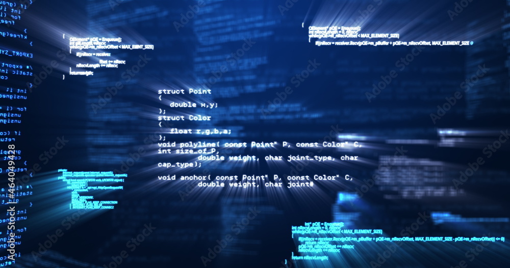 Image of digital information on blue background 