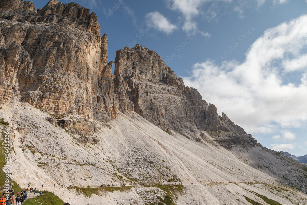 Fototapeta premium Dreizinnen or the Tre Cime di Lavaredo at the Dolomites Italy
