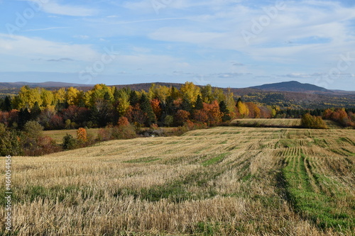 A field in autumn after the harves, Sainte-Apolline, Québec, Canada