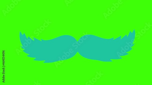 2D animated illustration of mustache on a green screen