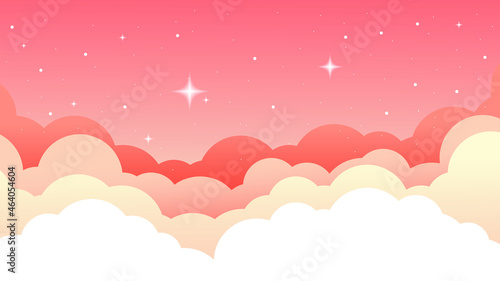 abstract pastel paper cut illustration of winter landscape with cloud.Winter mountain Christmas landscape and snowflake.snow scene backgroun.Card or invitation.Christmas tree and Star.Vector.Eps10
