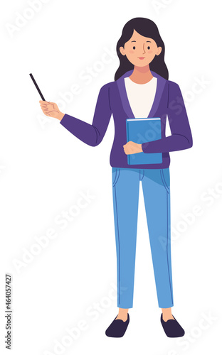 female teacher with book
