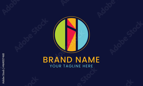I letter colorful logo photo