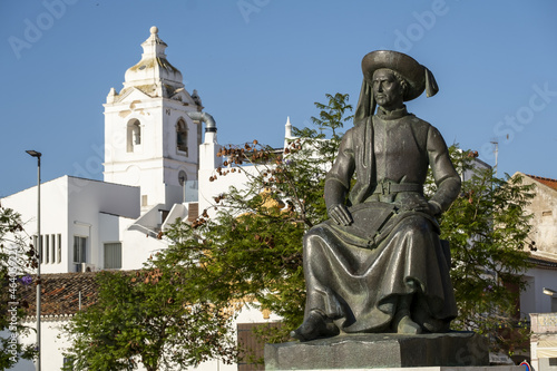 statue of Infante D. Henrique  also known as Prince Henry the Navigator  located in the historic old town of Lagos  Portugal