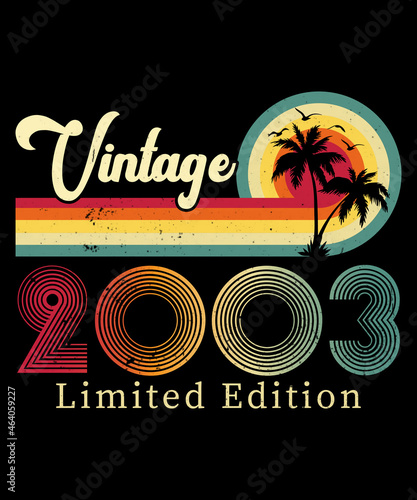 Vintage 2003 Birthday T-shirt Design 