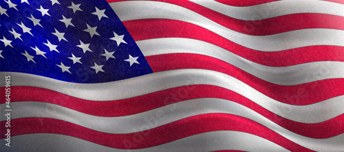 USA flag close-up for 4th of July celebration Independence Day, realistic vector illustration