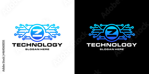 Letter z technology NFTs logo design