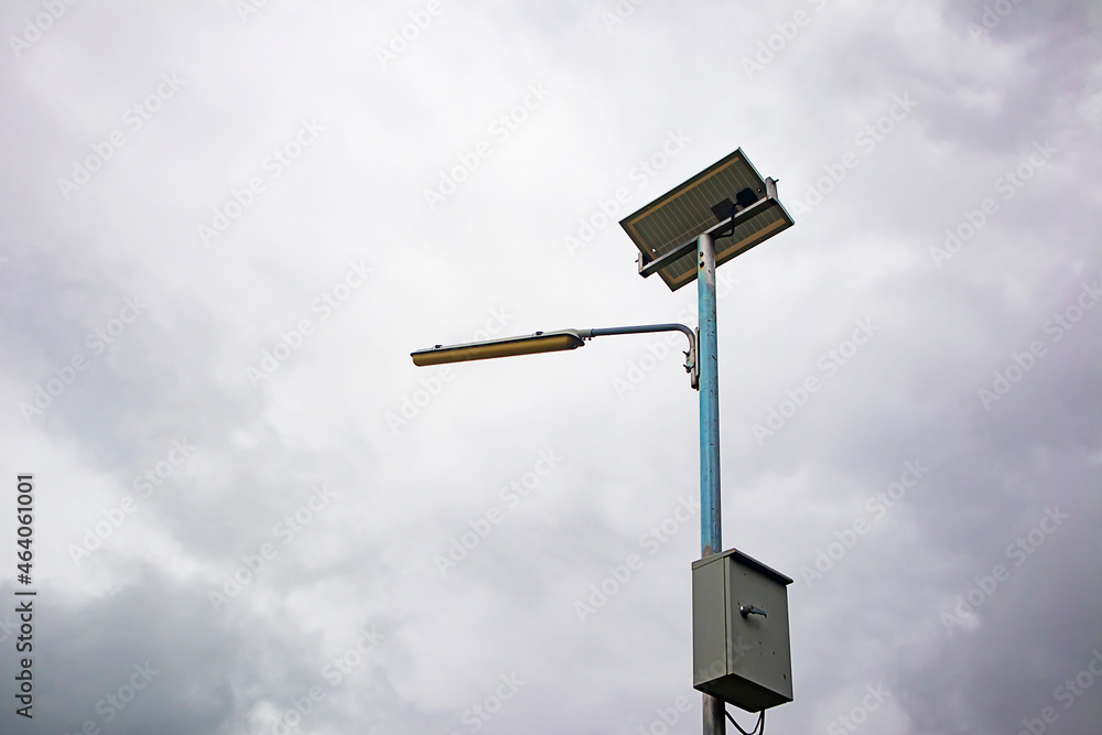 solar lamp standing on roads for illuminate without solar lamp standing on roads for illuminate without