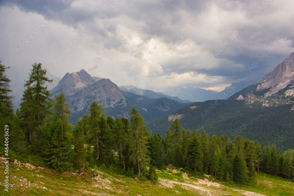 Obraz premium resort town in the highlands of the Dolomites of Italy, Cortina d Ampezzo