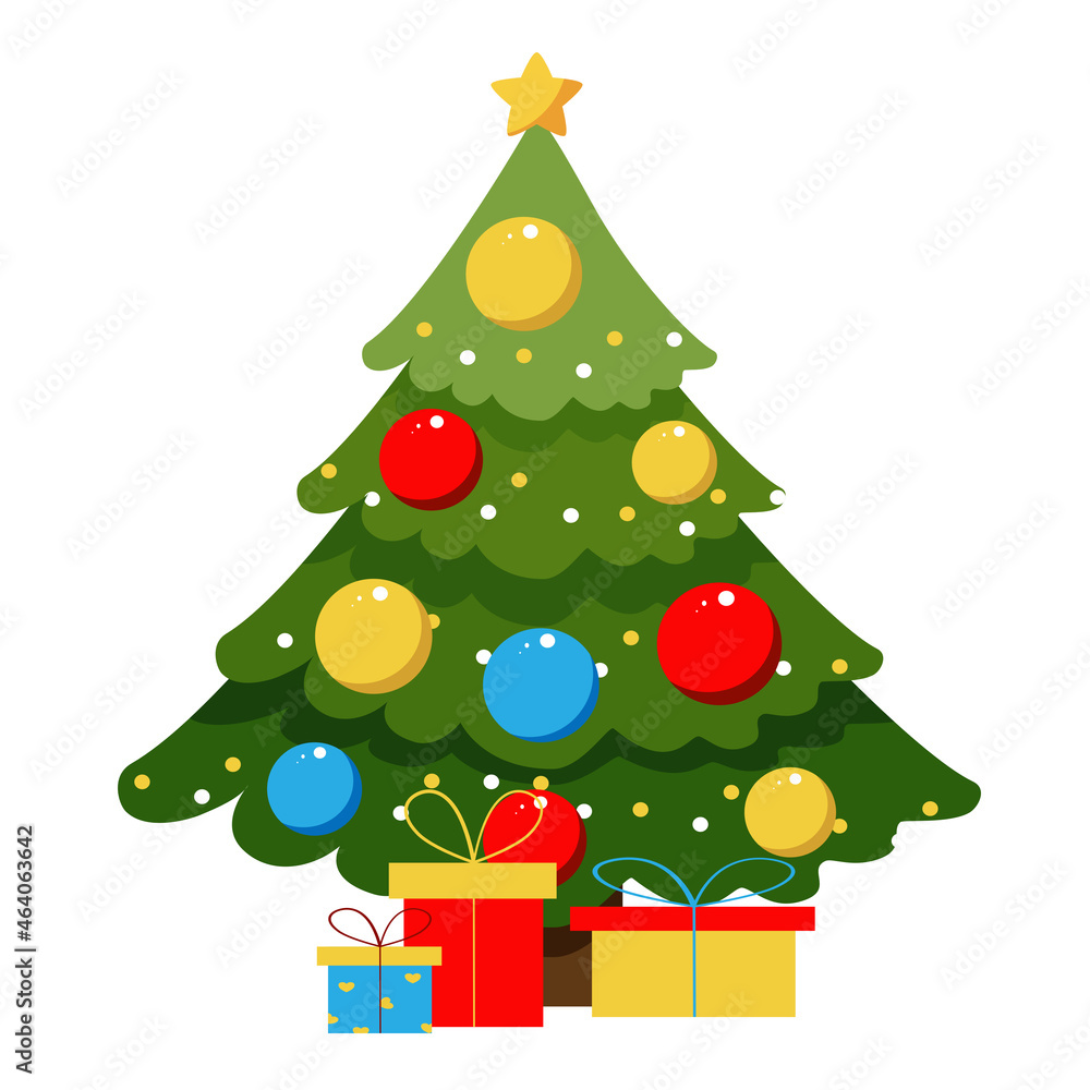 christmas tree and gifts. christmas tree and gifts.