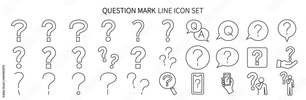 Icon set related to question marks