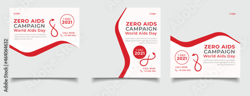 Worlds aids day for social media post or banner template