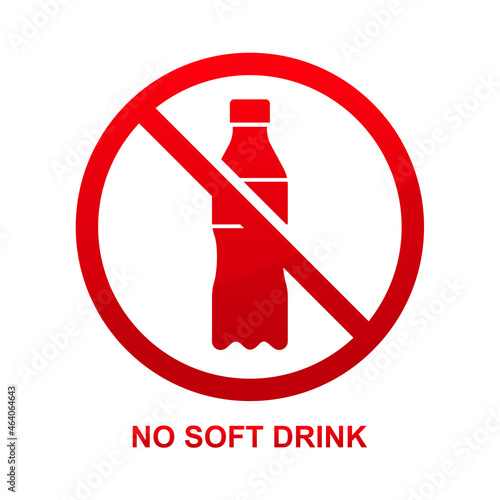 No soft drink sign isolated on white background vector illustration.
