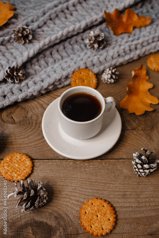 food, coffee and cookies, autumn and leaves food, coffee and cookies, autumn and leaves