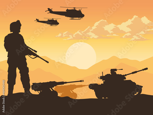 soldier and war equipment