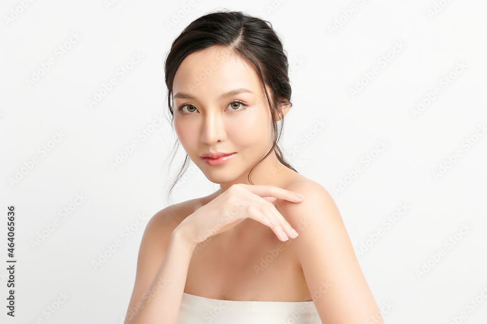 Beautiful young asian woman with clean fresh skin on white background, Face care, Facial treatment, Cosmetology, beauty and spa, Asian women portrait. Beautiful young asian woman with clean fresh skin on white background, Face care, Facial treatment, Cosmetology, beauty and spa, Asian women portrait.
