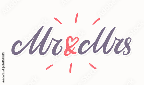 Mr and Mrs. Vector handwritten wedding lettering.