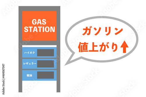 ガソリン価格の値上げに関するイラスト