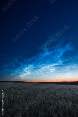 landscape with noctilucent clouds 